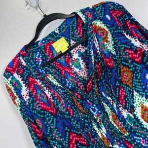 Maeve Anthropologie Blouse Top‎ Womens Size 6 Colorful Print Long Sleeve